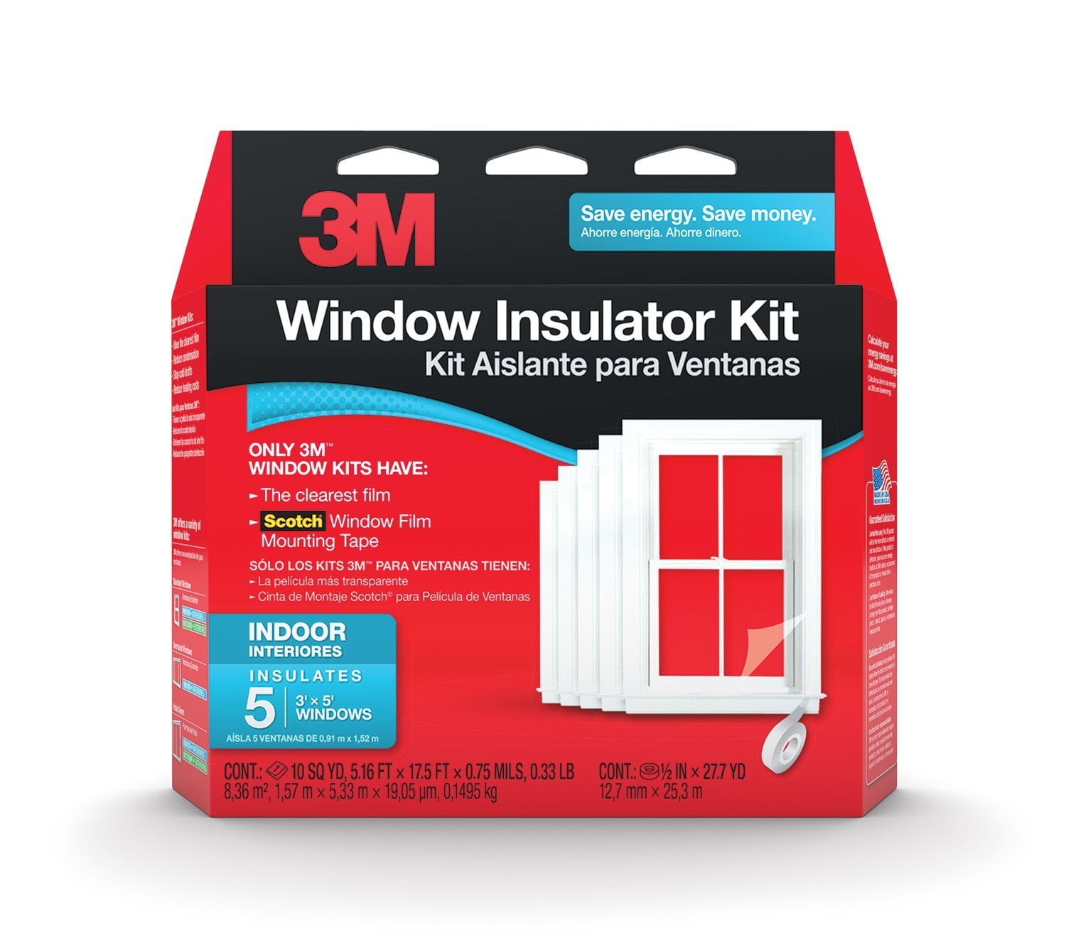 Window Insulation Kits 3 Pack Weather Buster Three 60x72 or Six 3'x5