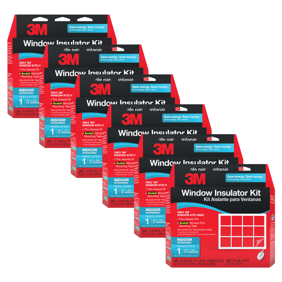 3M Indoor Window Insulator Kit: 7 ft. x 19.7 ft. / 1 XL window (Clear) [6-pack]
