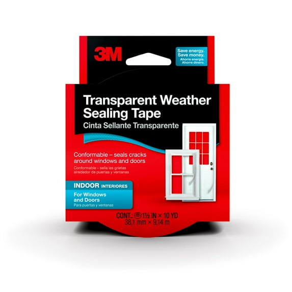 3M Interior Weather Sealing Tape, Clear, 30 Foot Roll