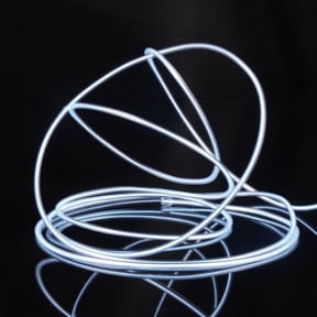 3M LED Neon Strip Lights EL Wire Lights Kit Battery Powered Rope Lights Pack Drivers High Brightness for Cosplay Dress Handcraft Cosplay Party Decoration, White