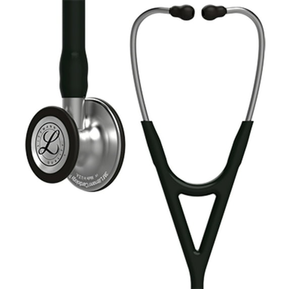 3M Littmann Cardiology IV Stethoscope, Standard-Finish Chestpiece, Black Tube, Stainless Stem and Headset, 22 inch, 6151