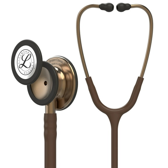 3M Littmann Classic III Monitoring Stethoscope, 5809, Stainless Steel Copper-Finish Chestpiece, 27" Chocolate Tube