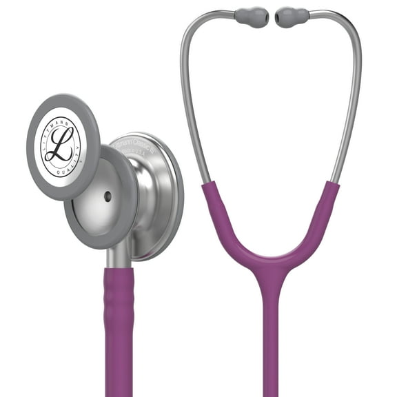 3M Littmann Classic III Monitoring Stethoscope, 5831, Stainless Steel Chestpiece, 27" Plum Tube