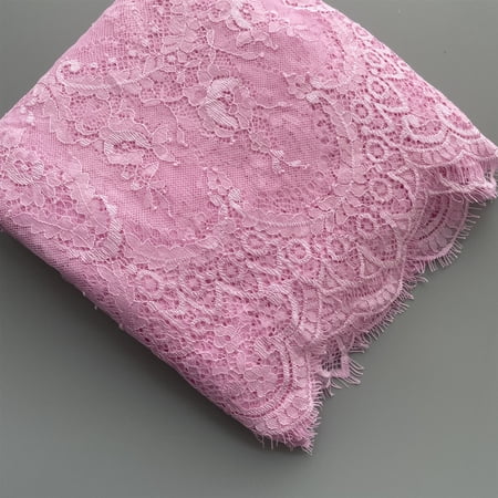 3M / Lot French Eyelash Lace Fabric 150cm White Black Diy Exquisite Lace Embroidery Clothes Wedding Dress Accessories RS702