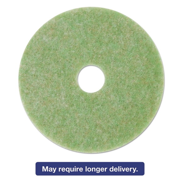 Low-Speed TopLine Autoscrubber Floor Pads 5000, 12" Diameter, Green/Amber, 5/CT