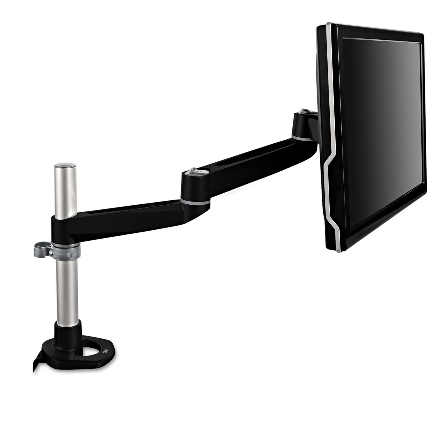Black Dual-Swivel Adjustable Desk Monitor Arm
