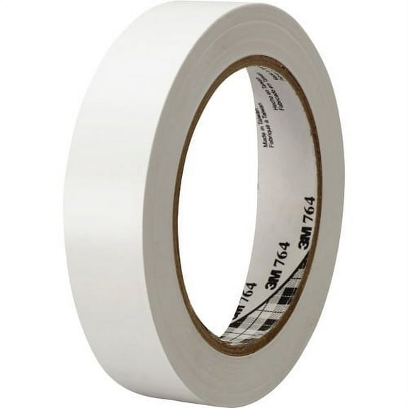 3M General-Purpose Vinyl Tape 764 36 yd Length x 1" Width - 5 mil Thickness - Rubber - 4 mil - Polyvinyl Chloride (PVC) Backing - 1 Roll - White