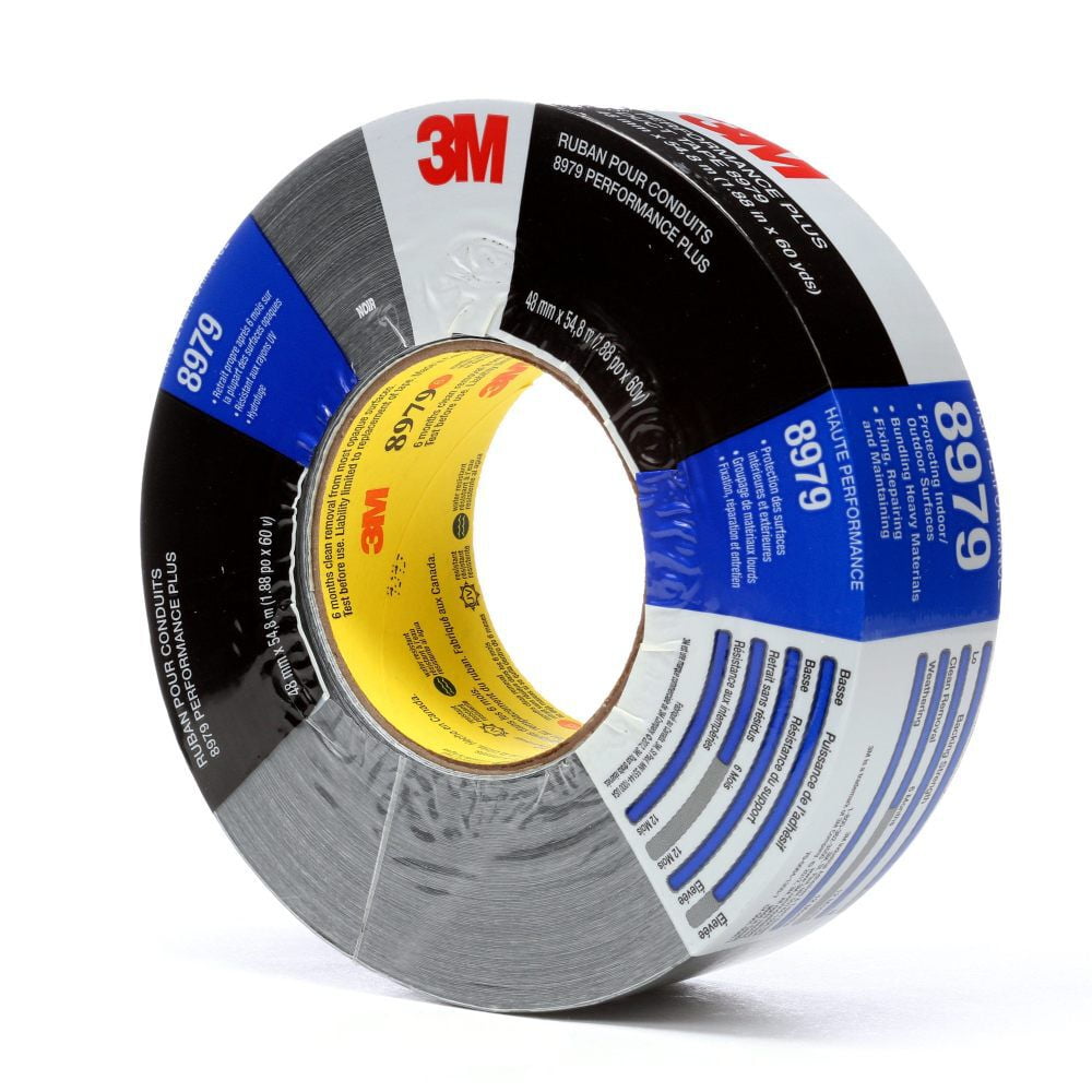 3M Performance Plus Duct Tape 8979 Black 48 Mm X 54.8 M 12.1 Mil