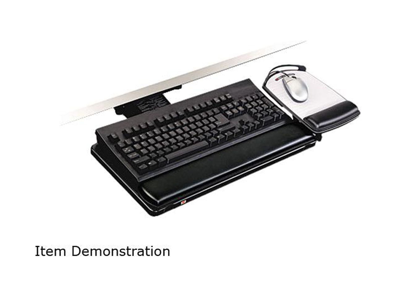 3M MMMAKT80LE Knob Adjust Keyboard Tray With Highly Adjustable Platform, Black