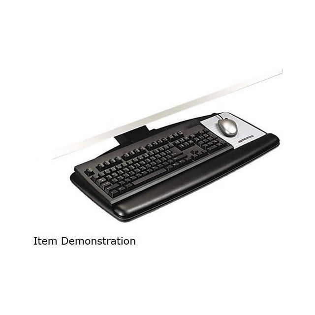 3M MMMAKT90LE Easy Adjust Keyboard Tray, Standard Platform, 23" Track, Black