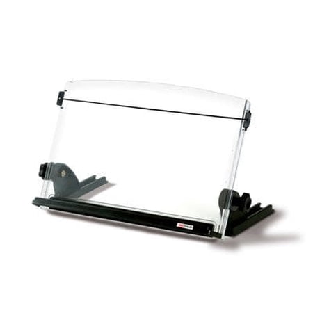 In-Line Adjustable Desktop Copyholder Plastic, 150 Sheet Capacity, Black/Clear