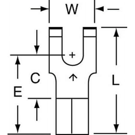 3M MU10-8FFBK 12-10 AWG Non-Insulated Block Fork Terminal #8 Stud PK500