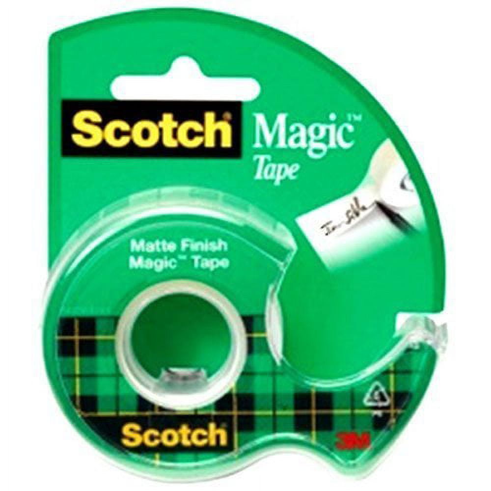 3M Magic Tape with Dispenser, 3/4 x 300"" (Pack of 18)