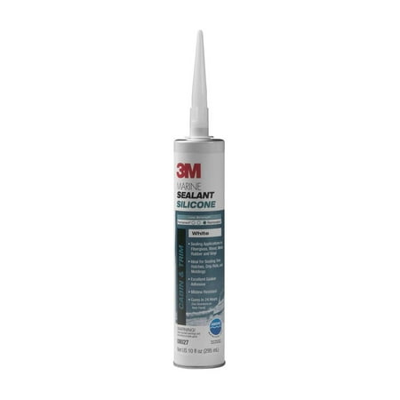 3M Marine Grade Silicone Sealant Clear, PN08029, 1/10 Gallon Cartridge, 12 per case