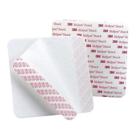 3M Medipore Dress-it Pre-Cut Dressing Covers/Retainers, 3-7/8 Inches x 4-5/8 Inches, White, 75 Count