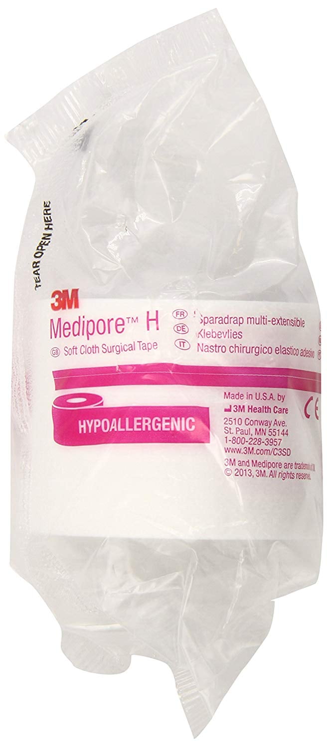 3M 2861 Medipore H Soft Cloth Tape 1 x 10 Yards - 2 Rolls 