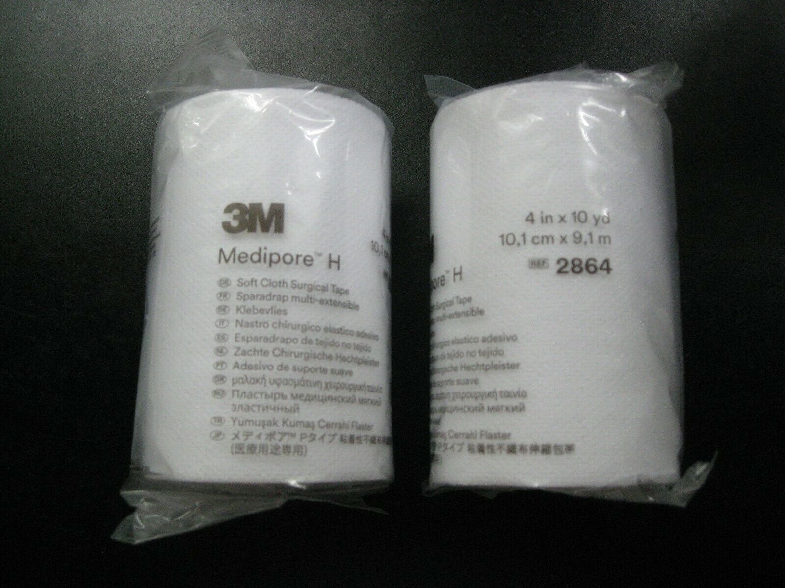 3M Medipore H 2864 Soft Cloth Surgical Tape 4 x 10 yards (Set of 2 Rolls)