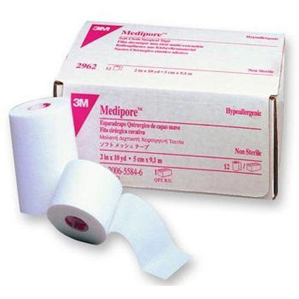 3m 2862 Medipore H Soft Cloth Surgical Tape 2 x 10 Yards - 2 Rolls 