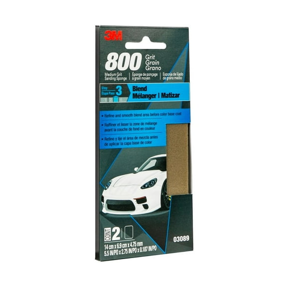 3M Medium Grit Sanding Sponge 03089, 12/Case