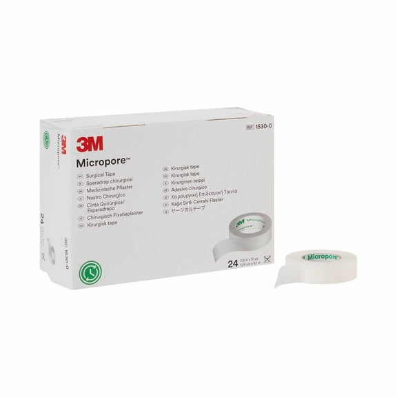 3M Microfoam Surgical Tape, Non-Sterile, Easy Tear Paper, White, 1/2 in x 10 yds, 240 Ct