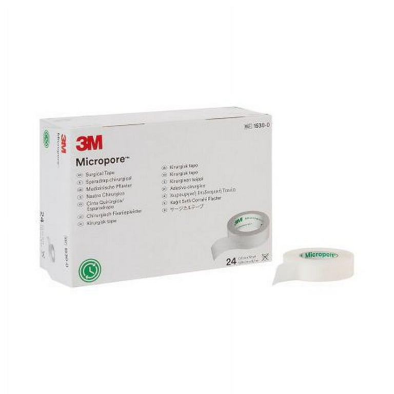 3M Micropore Paper Tape - White - 1/2 - with dispenser - 24 per box