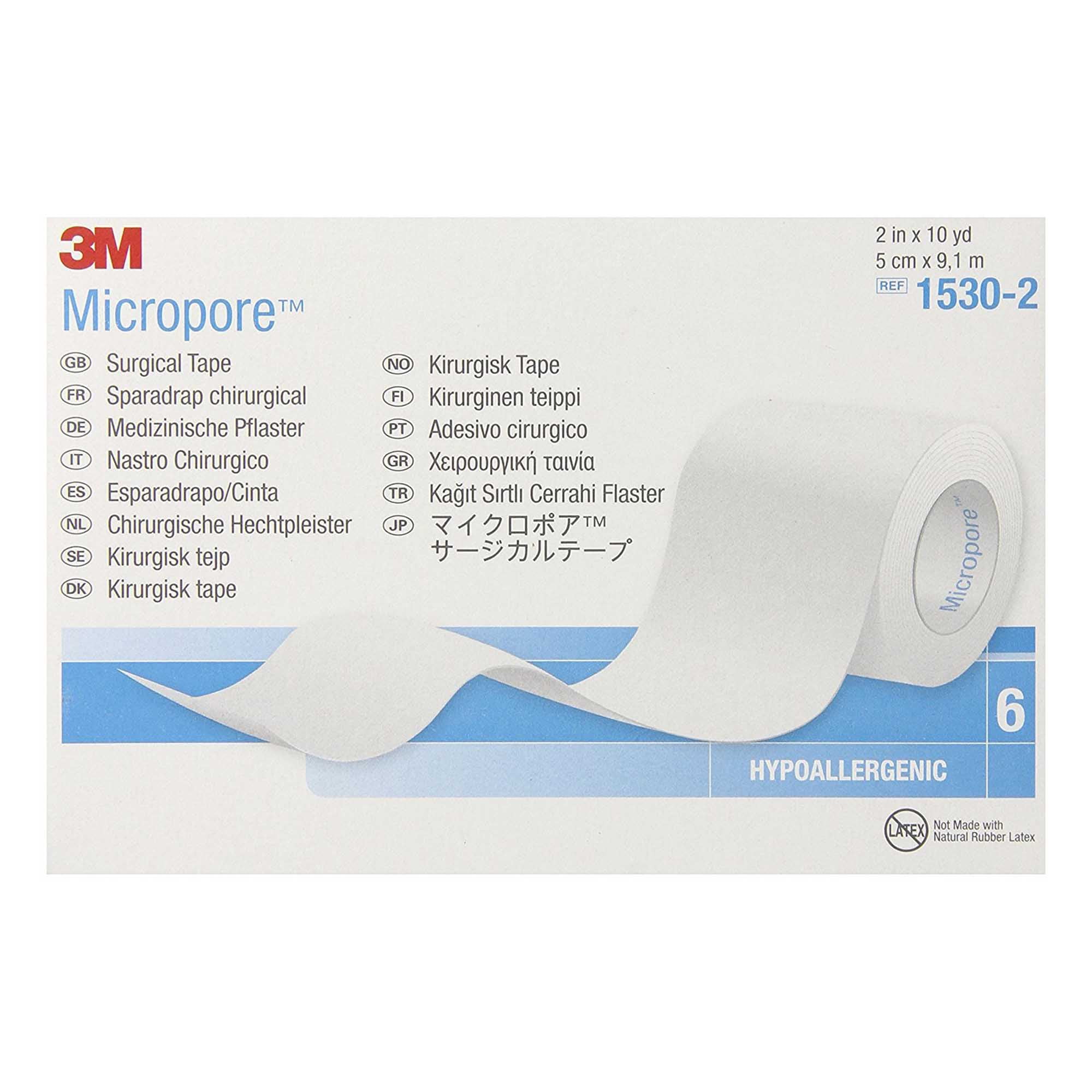 3M Micropore 1530-1 Medical Tape Skin Friendly Paper 1 Inch X 10 Yard White  NonSterile 1 Each