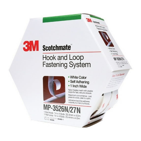 3M Mp3526N/Mp3527N Scotchmate White Combo Pack Fasteners 1" X 15' (5 Roll/Case)