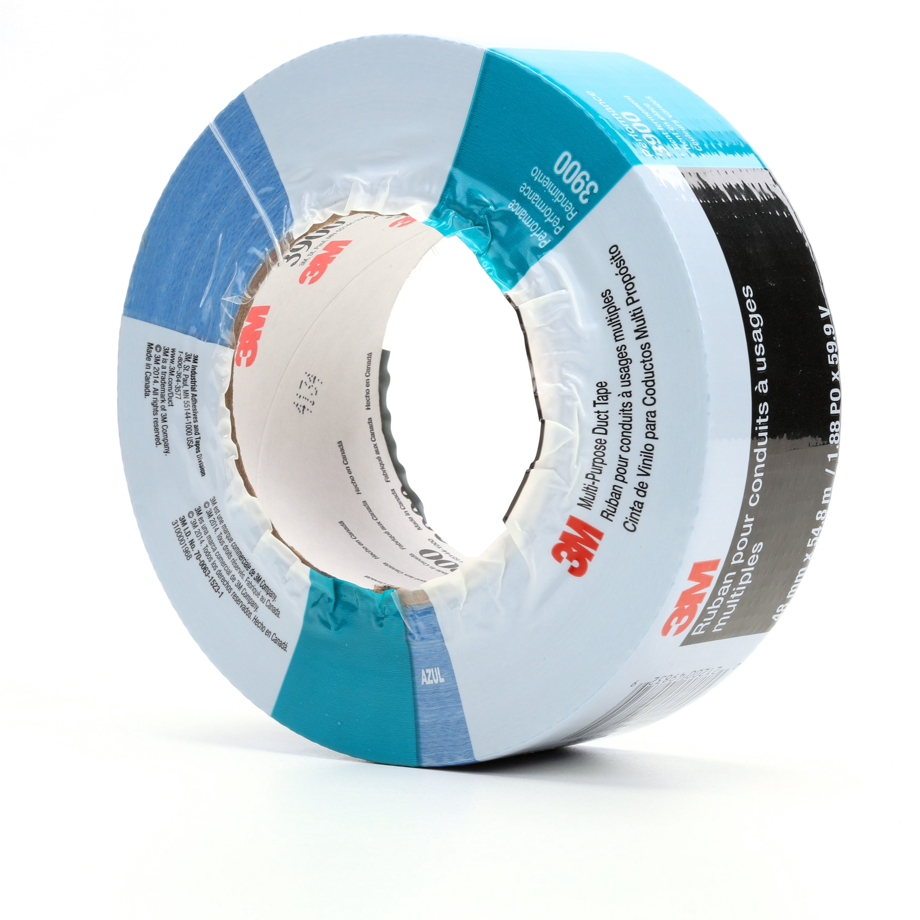3M Multi-Purpose Duct Tape 3900 Blue, 48 mm x 54.8 m 7.7 mil, 24 per case Individually Wrapped