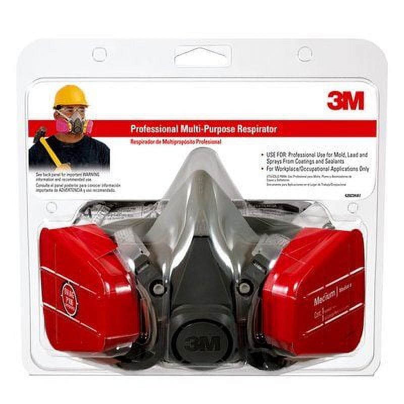 3M Multi-Purpose P100 Air-Purifying Respirator 62023HA1C, Gray