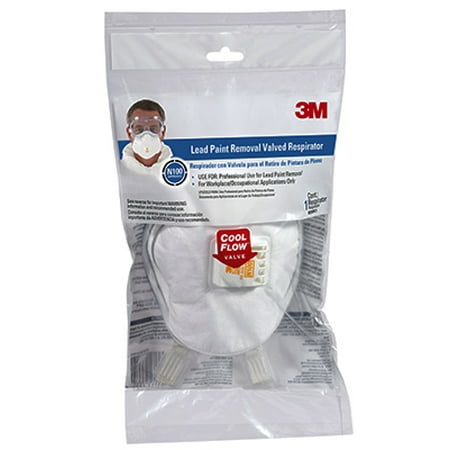 3M N100 Lead Paint Removal Respirator Valved White 1 pc.