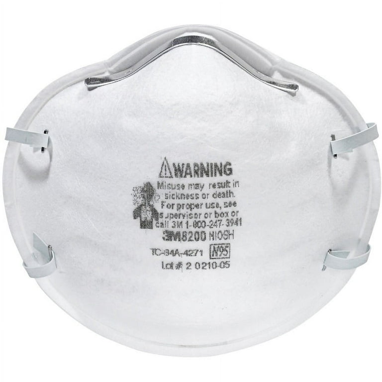 3M N95 Particle Respirator 8200 Masks - 2-Packs - Airborne Particle, Mold, Dust, Granular Pesticide, Allergen Protection - White - Disposable, Lightweight, Stretchable, Adjustable Nose Clip - 12 / Carton 3M N95 Particle Respirator 8200 Masks - 2-Packs - Airborne Particle, Mold, Dust, Granular Pesticide, Allergen Protection - White - Disposable, Lightweight, Stretchable, Adjustable Nose Clip - 12 / Carton