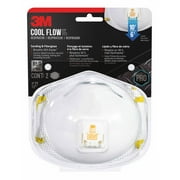 3M N95 Respirator 8511, Cool Flow Valve, White, Stretchable, 2 Safety Masks