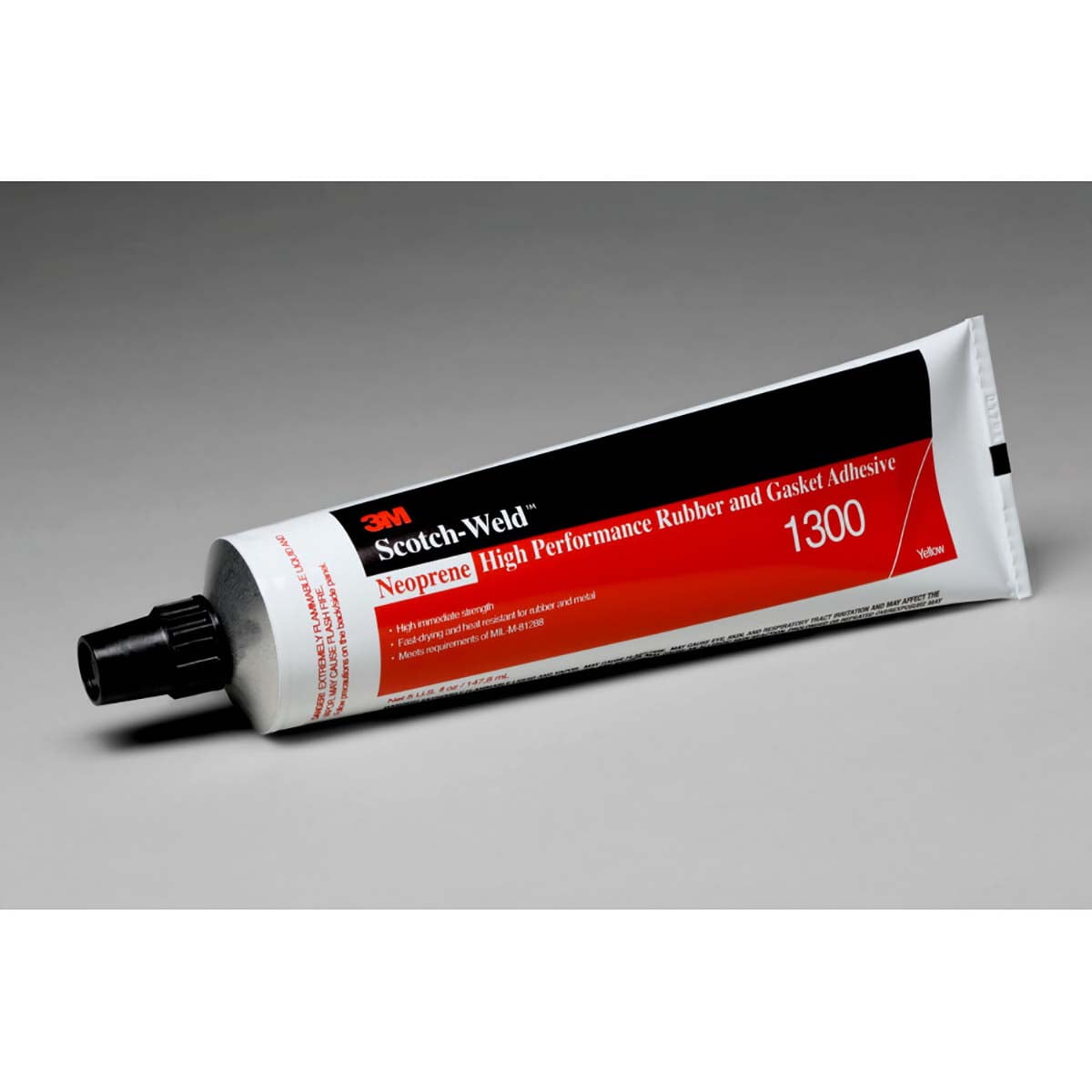 3M Neoprene High Performance Rubber And Gasket Adhesive 1300 Yellow, 5 Ounce Tube, 36 per case