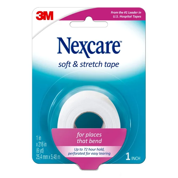 3M Nexcare First Aid Tape Soft & Stretch Cloth Roll Long Lasting Gentle Skin 1Ct