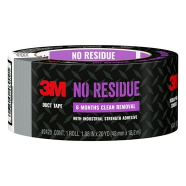 3M No Residue Duct Tape, Gray, 1.88 inches x 20 yards, 1 Roll