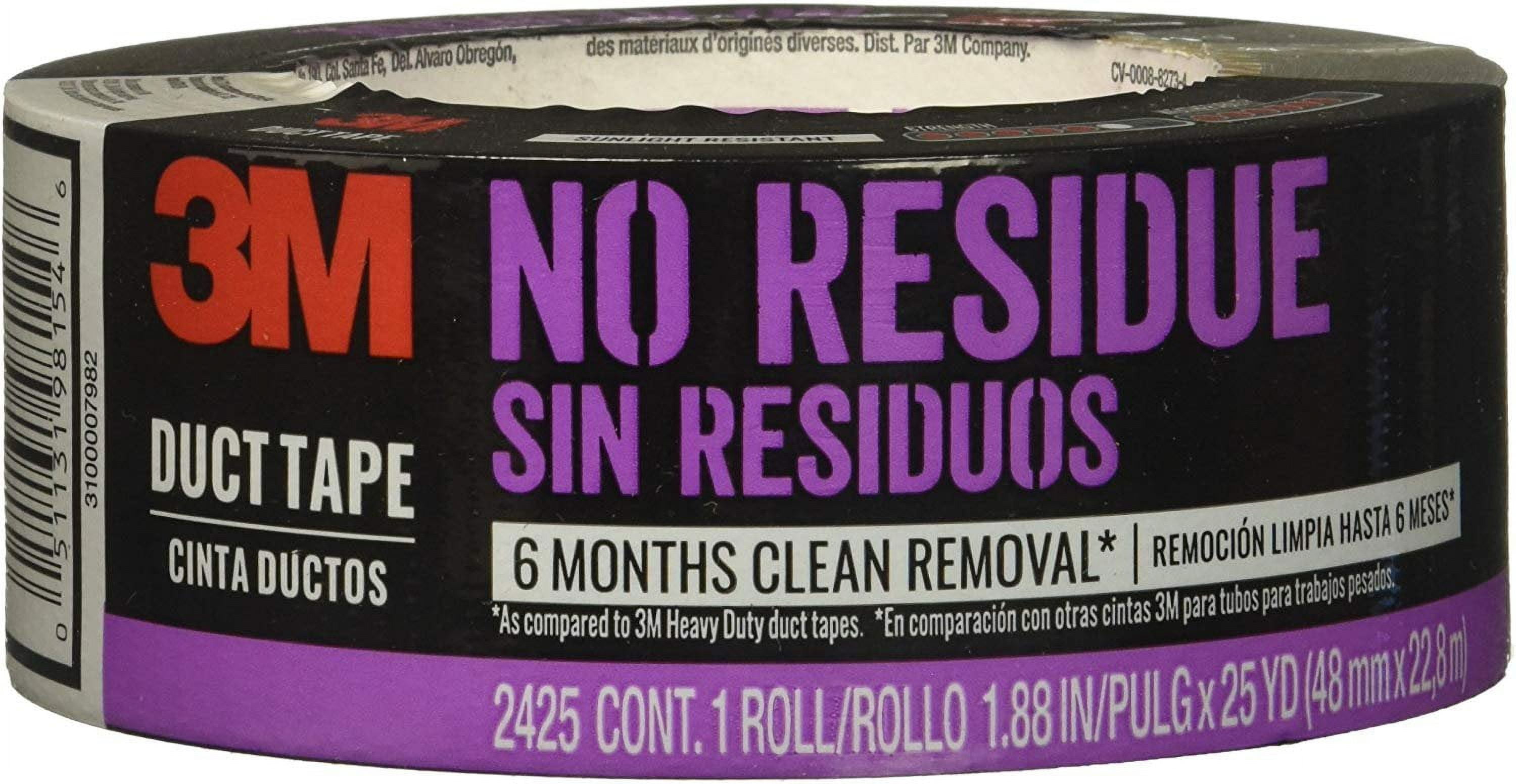 3M No Residue Duct Tape 2425 HD 1.88 Inches by 25 Yards