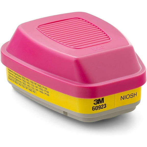 3M Organic Vapor/Acid Gas Cartridge/Filter 60923, P100 Respiratory Protection, 10 Filters