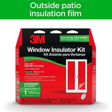 3M Outdoor Patio Door Window Insulator Kit, Fits One 6'8" x 9' Door