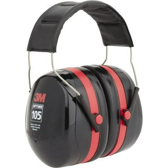 3M Over the Head Black & Red Earmuffs 30 NRR Rating