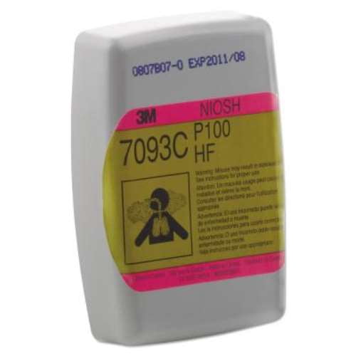 3M P100 Respirator Cartridge/Filter 7093CB, 72 Pairs, Hydrogen Fluoride, Nuisance Level Organic Vapor and Acid Gas Relief