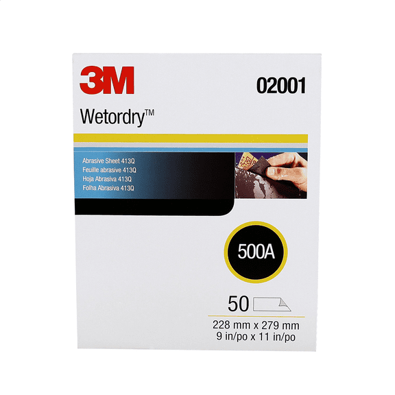 3M Wetordry Abrasive Sheet 413Q, 02001, 500, 9 in x 11 in