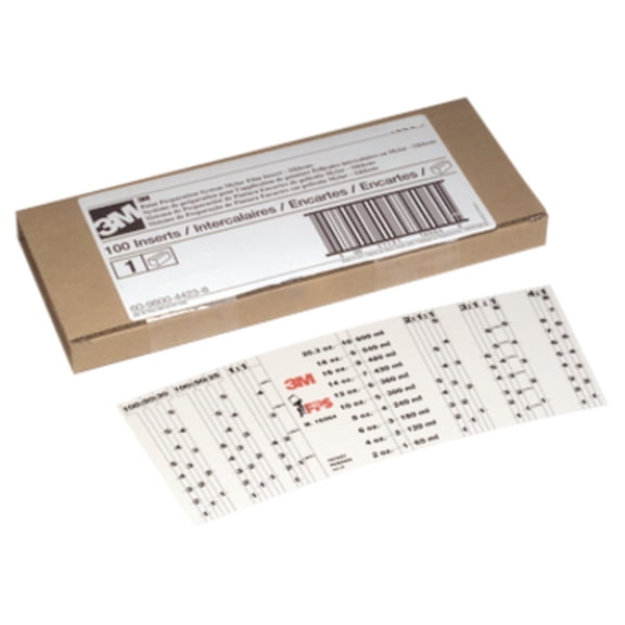 3M PPS Mix Ratio Insert - Generic, 16067, 3 oz, 10 inserts per pack, 5 packs per case