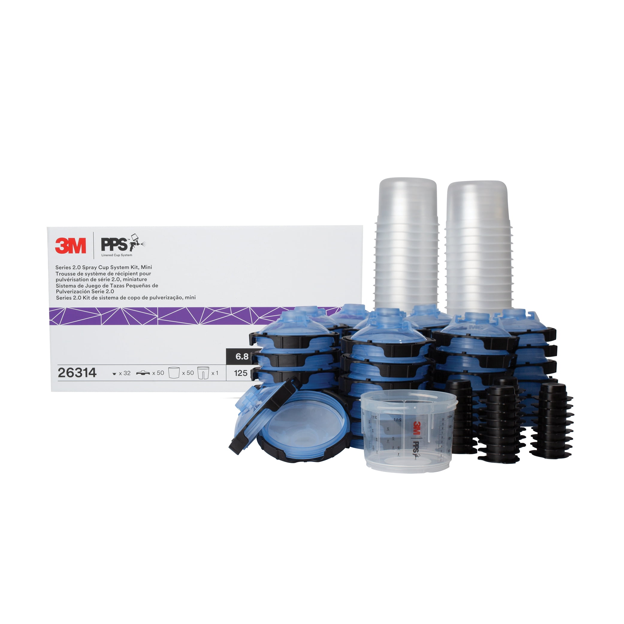 3m pps series 2 0 spray cup system kit 26314 mini 6 8 fl oz 200 ml