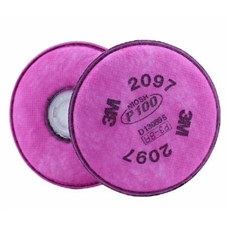 3M Particulate Filter 2097/07184(AAD), P100 Respiratory Protection with Nuisance Level Organic Vapor Relief - 1 Pair
