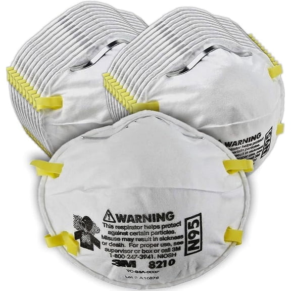 3M Particulate Respirator 8210 N95 NIOSH Approved, Pack of 160