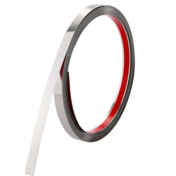 3M Peel and Stick Metal Molding Trim, Self-Adhesive Stainless Steel for Wall, Fireplace, Mirror Edging and Craft Decoration (Brushed Silver, 10ft x 0.4in)