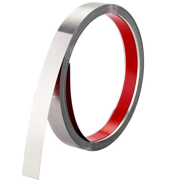 3M Peel and Stick Metal Molding Trim, Self-Adhesive Stainless Steel for Wall, Fireplace, Mirror Edging and Craft Decoration (Brushed Silver, 10ft x 0.8in)