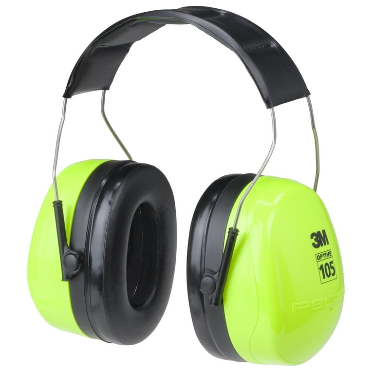3M Peltor Hearing Protector Earmuffs: Optime 105 Hi-Viz (High