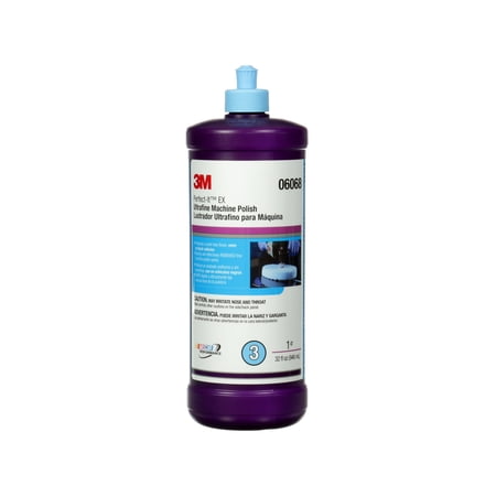 3M Perfect-It EX Ultrafine Machine Polish, 06068, 1 qt (32 fl oz/946 mL), 6 per case