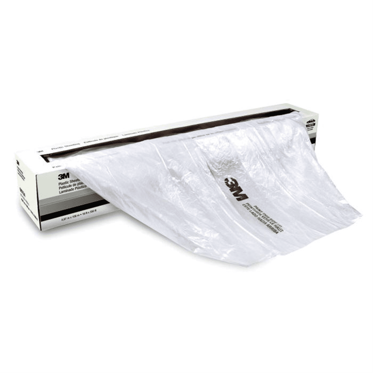 3M 06724 Plastic Sheeting, 16 ft W x 400 ft L, HDPE, Translucent